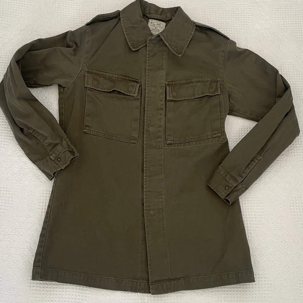 Vintage Dutch Army Military Field Shirt Jacket Size 92 Cotton Chore Jacket - Picture 2 of 9